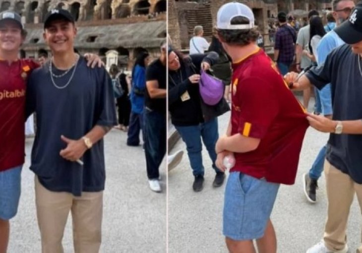 S djevojkom posjetio rimski Colosseum u dresu Dybale, a ni slutio nije da Argentinac stoji iza njega