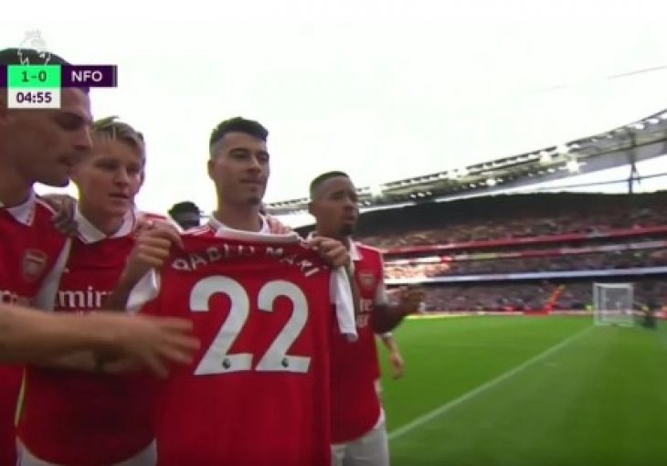 LIJEP GEST Martinelli doveo Arsenal u vodstvo pa proslavom gola oduševio cijeli svijet