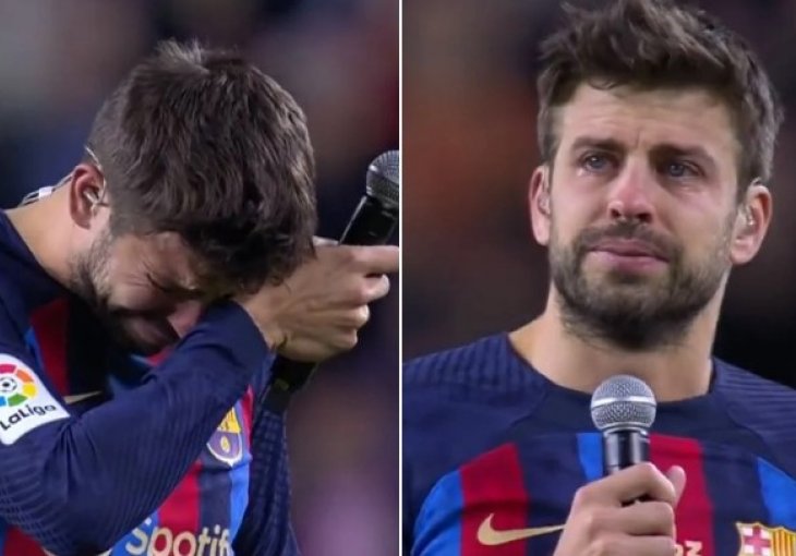 KAKAV MOMENAT 90.000 ljudi je skandiralo ime Gerard Pique, a on je uplakan održao govor za pamćenje