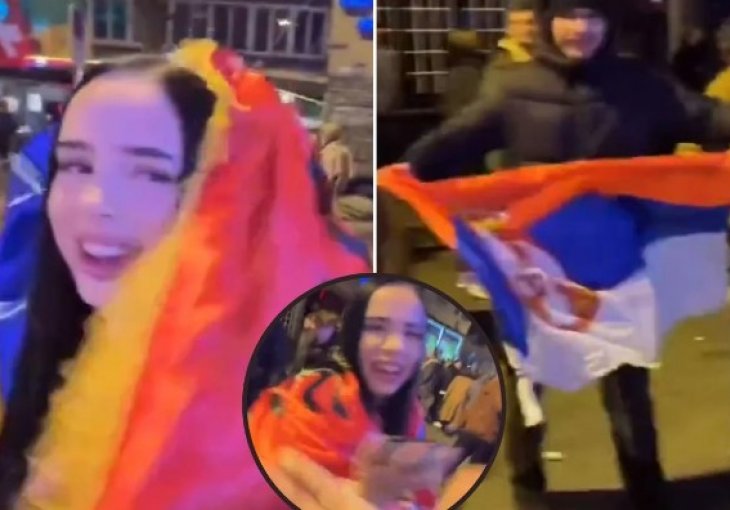 Srbin s leđa krenuo na navijačicu sa zastavom Albanije, ubrzo je žestoko zažalio: Morao je da pobjegne VIDEO