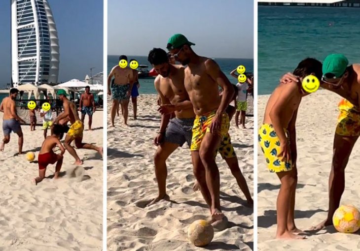 ĐOKOVIĆ NE MIRUJE NI KAD ODMARA: Igrao fudbal sa djecom na plaži pa proslavio gol