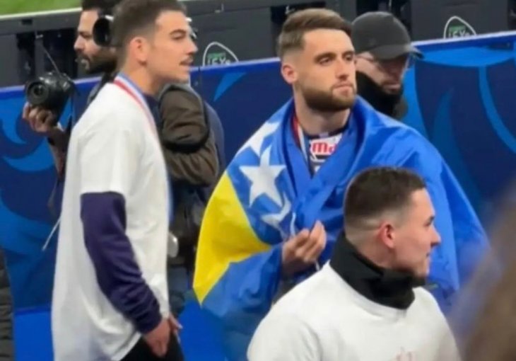 SRCE JE DEFINITIVNO ODABRALO: Said Hamulić sa zastavom BiH proslavio osvajanje Kupa Francuske