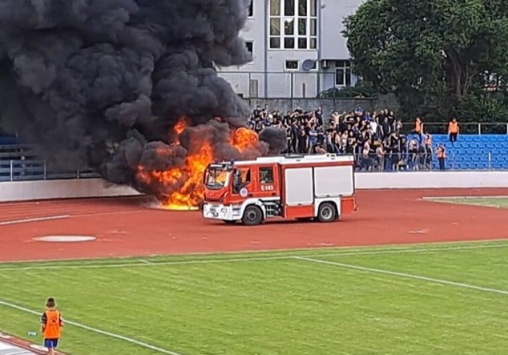 NEMIRAN DAN NA TERENIMA: Navijači Širokog Brijega izazvali požar na stadionu u Trebinju, napravili su ogromnu štetu