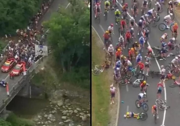 UŽASAN SUDAR NA TOUR DE FRANCEU Povrijeđeno 30 biciklista, dvojica ozbiljnije
