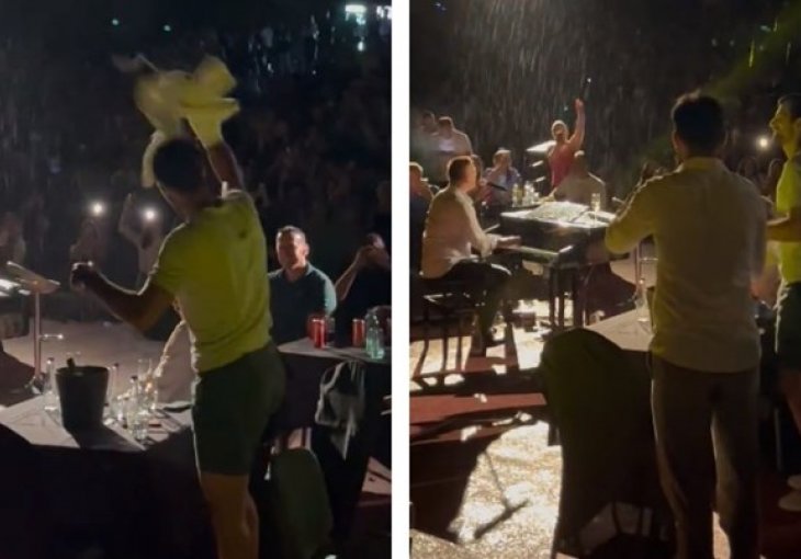 Đokovića na koncertu pogodila pjesma. Pogledajte show koji je napravio na kiši!