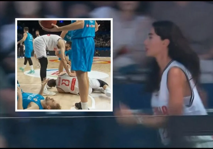 Drama na Mundobasketu: Nakon pada ostao da leži na parketu, a supruga skočila i krenula u sprint
