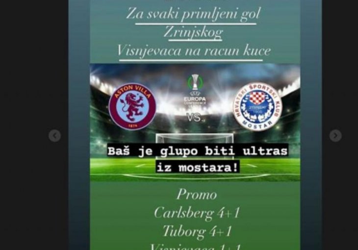 VJEROVALI ILI NE: Kafić u Sarajevu časti pićem za svaki gol koji Zrinjski primi večeras