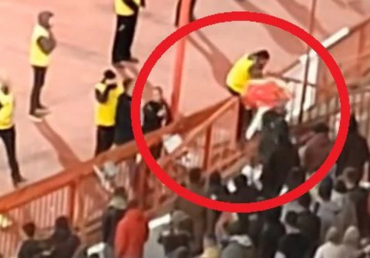 SNIMKE HAOSA NA MARAKANI: Zaštitar oteo zastavu Crnogorcima, pogledajte kako je sve završilo...