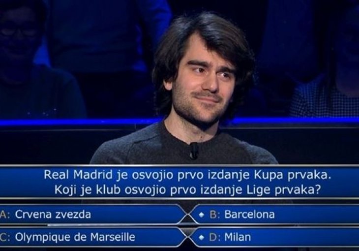 Takmičar Milijunaša odustao na pitanju o nogometu: Znate li vi odgovor?