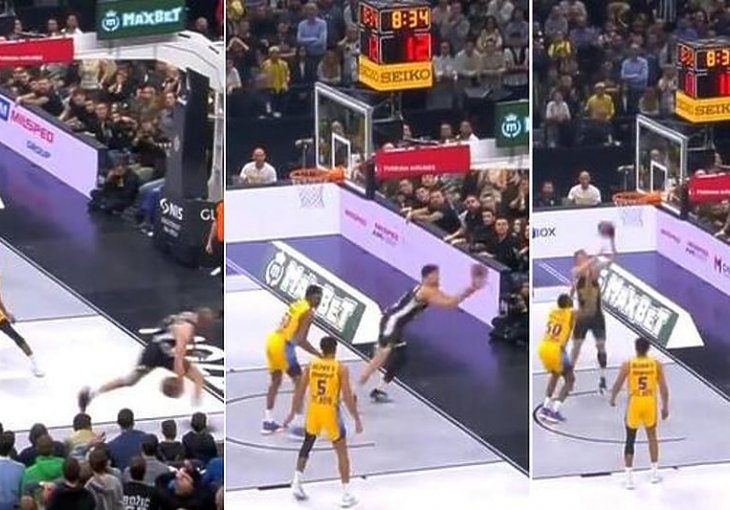 SNAGA VOLJE PRKOSI FIZICI I LOGICI:  Partizan je ipak postigao koš