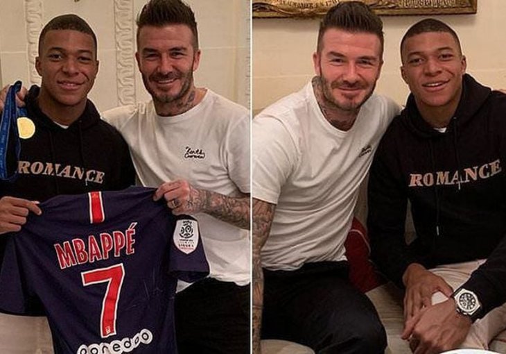 DVIJE VELIKE ZVIJEZDE: Kylian Mbappe i David Beckham uhvaćeni 