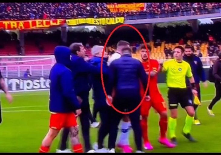 Nezapamćen skandal u Italiji: Trener Leccea na kraju meča glavom udario napadača Verone!