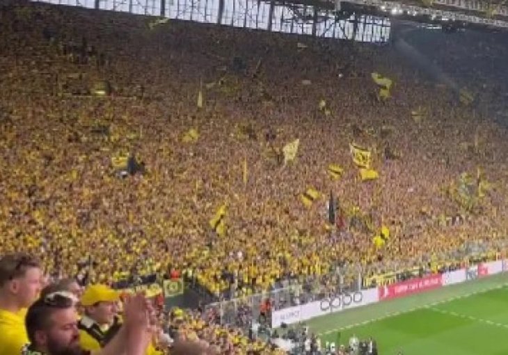 SRCEPARAJUĆE SCENE IZ DORTMUNDA: Zbog poteza navijača PSG-a cijeli stadion na nogama!