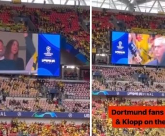 Pogledajte kako su navijači Borusije reagovali kada su na ekranu prikazani Murinjo i Klop
