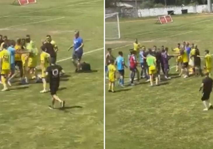 Skandal u Foči: Navijač utrčao na teren i nogom u glavu udario povrijeđenog igrača Bosne (VIDEO)