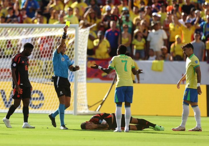 ŽUTI KARTON U SAMOM POČETKU UTAKMICE : Vinicius ostavio Brazilce na cjedilu u sinoćnjoj utakmici