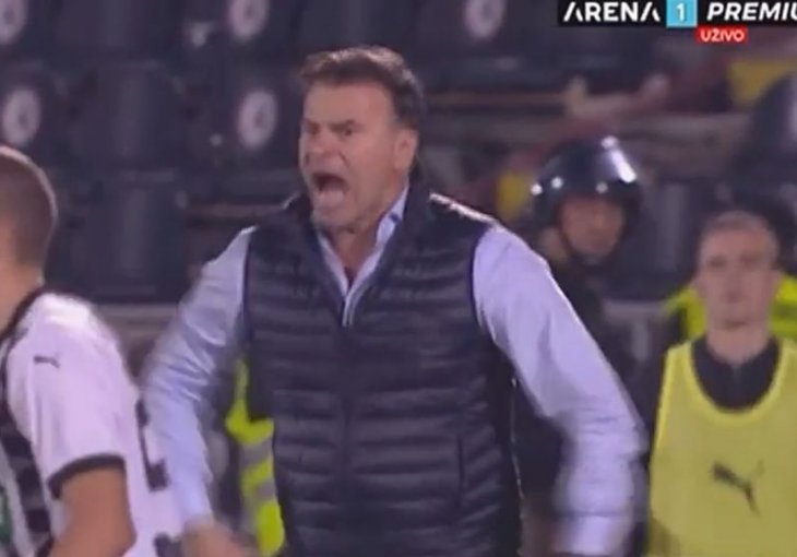 Stanojević bjesnio pored klupe poslije gola za 0:4: Ovako ljutog trenera Partizana dugo nismo vidjeli
