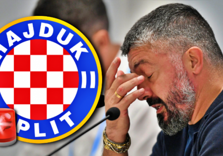 KATASTROFA U SPLITU! Gattuso u nevjerici, Hajduk ostao bez jednog od najboljih igrača ove sezone