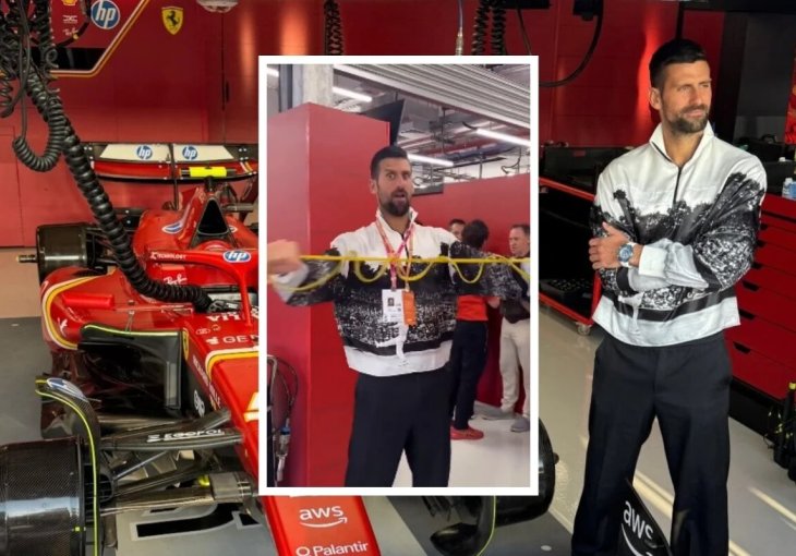 Đoković iznenadio fanove Formule 1 posjetom garaži Ferrarija i opuštenim treningom(VIDEO)