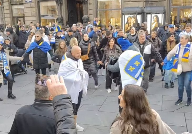 Harmonika i kolo Bosanaca na Stephanplatzu: Beč pod opsadom bh. navijača! (VIDEO)