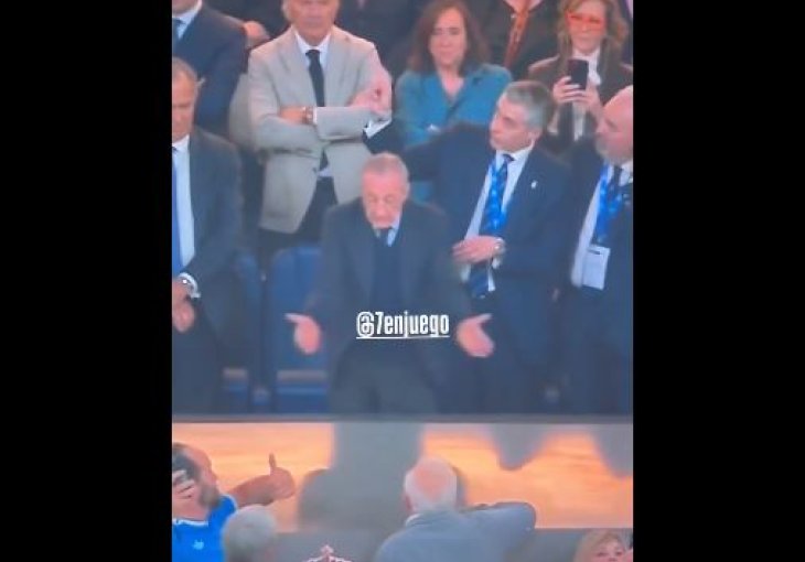 Florentino Perez snimljen u žestokoj raspravi s navijačima Real Madrida dok osiguranje oduzima transparente protiv predsjednika