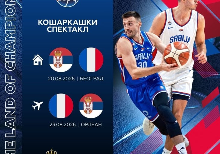 Košarkaška reprezentacija Srbije odigraće dvije prijateljske utakmice protiv selekcije Francuske