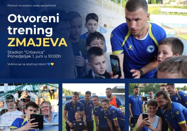 Otvoreni trening na Grbavici: Zmajevi pred put žele još jednom osjetiti huk s tribina