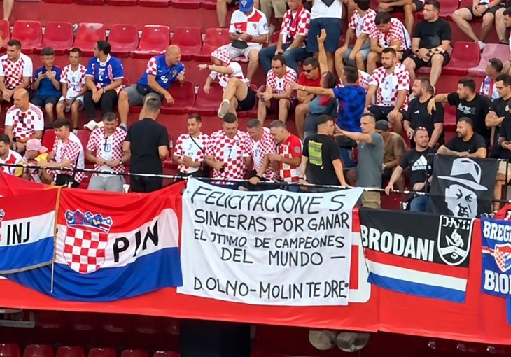 Španski sportski list Marca snimio transparent hrvatskih navijača: Pogledajte šta piše